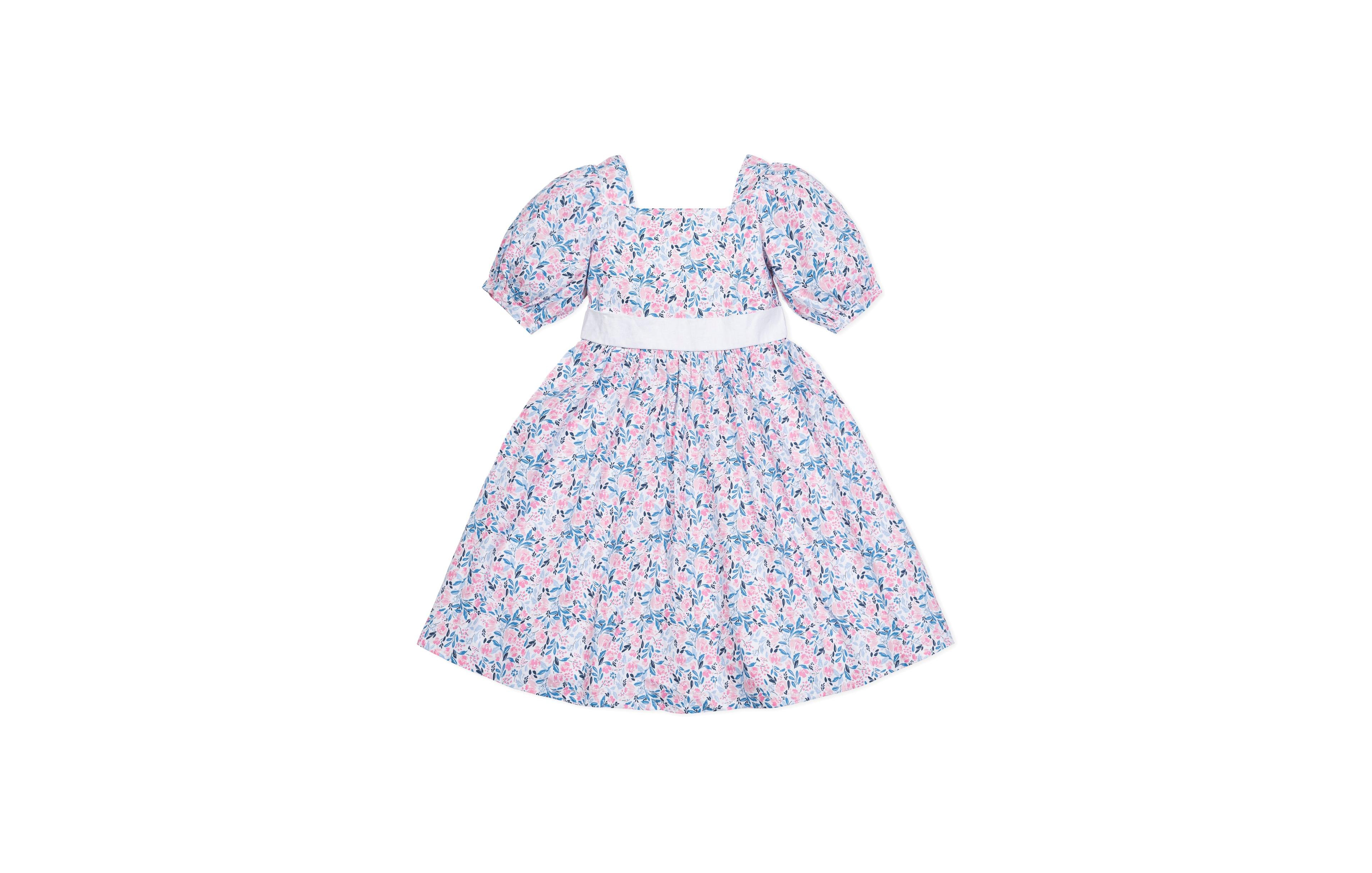 Hope & Henry Girls' Short Sleeve Puff Sleeve Party Dress, Toddler