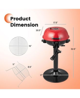 1600W Electric BBQ Grill with Removable Non-Stick Warming Rack