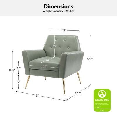 Modern Faux Leather Accent Chair for Living Room Bedroom