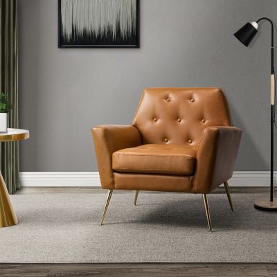 Modern Faux Leather Accent Chair for Living Room Bedroom