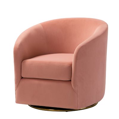 Swivel Accent Chair with Gold Metal Base for Living Room Nursery