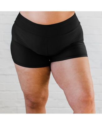Plus Size Chlorine Resistant High Waisted Swim Shorts