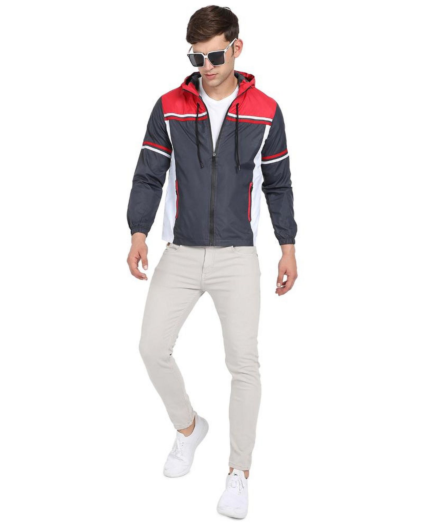 Мужская куртка Cahoot Campus Sutra Multicolor Zip-Front With Insert Pocket, цвет: Красный — фото 3