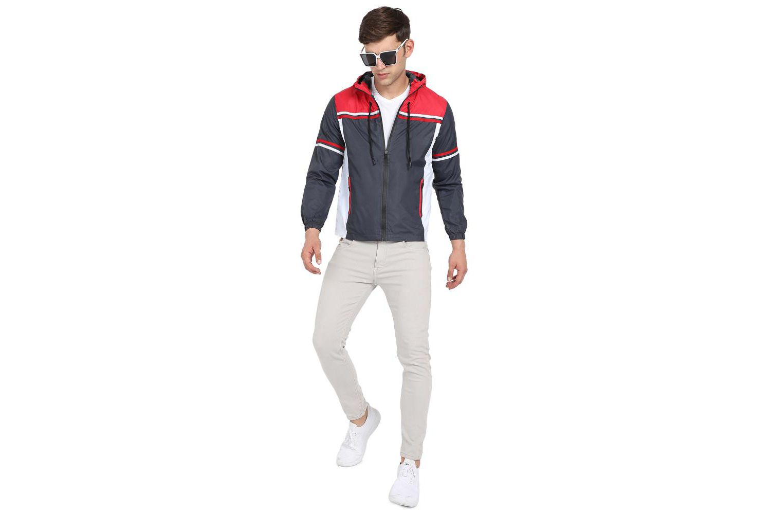Men's Multicolor Zip-Front Jacket With Insert Pocket