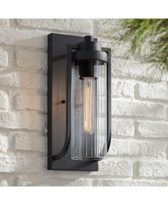 Possini Euro Design Bogata Modern Outdoor Wall Light Fixture Textured ...