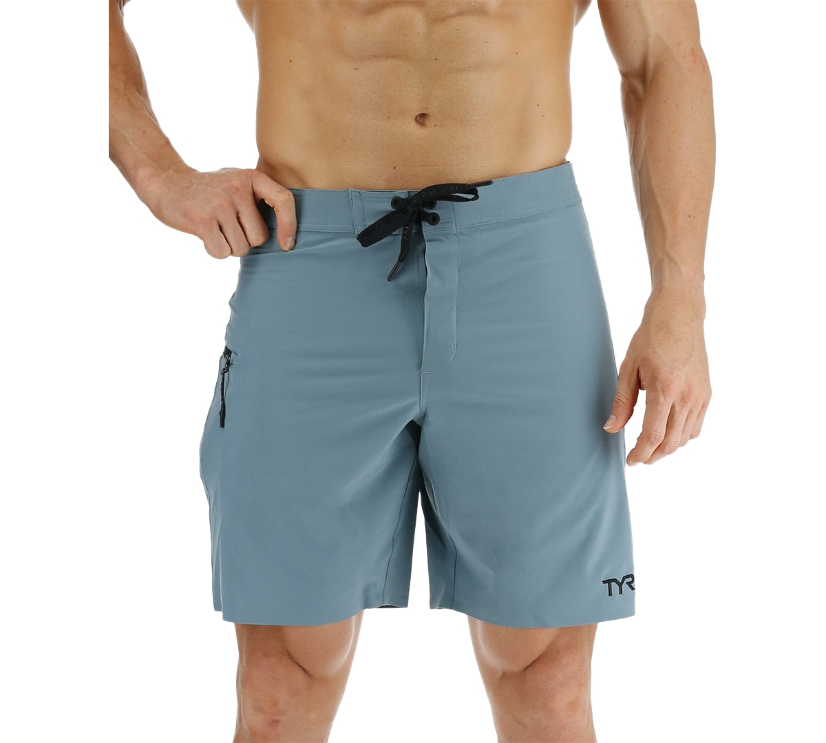 Shop Tyr Men's Mobius Solid Performance 9" Board Shorts In North Atlantic