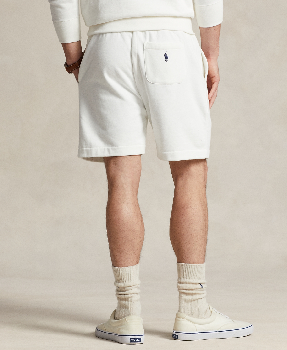 Shop Polo Ralph Lauren Men's 6-inch Graphic Lightweight Fleece Shorts In Nevis