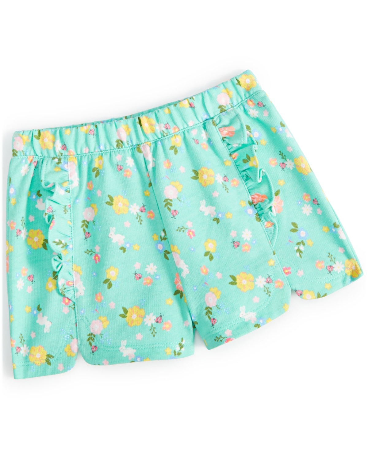 Shop First Impressions Baby Girls French-terry Floral-print Shorts, Created For Macy's In Garden Party