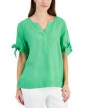Macys womens outlet green tops