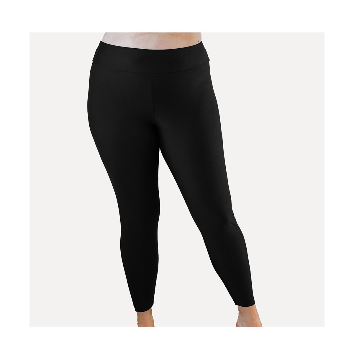 Plus Size Long Swim Leggings - Black