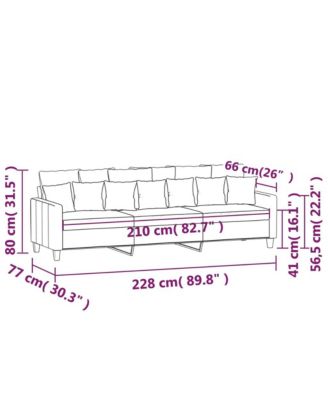 3-Seater Sofa Light Gray 82.7" Fabric
