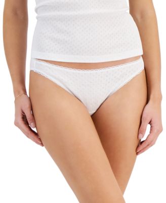 Charter Club - Women's Cotton Pointelle Bikini  Underwear