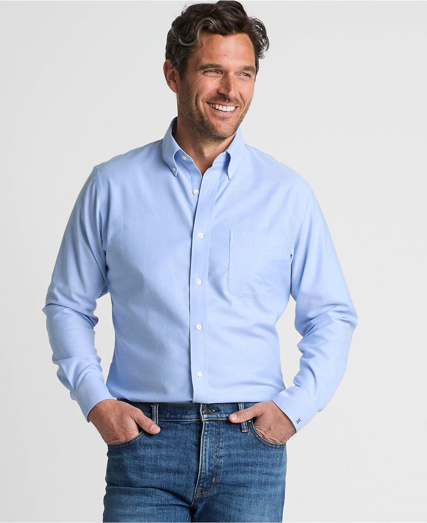 Women's Men's Traditional Fit Solid No Iron Supima Oxford Dress Shirt