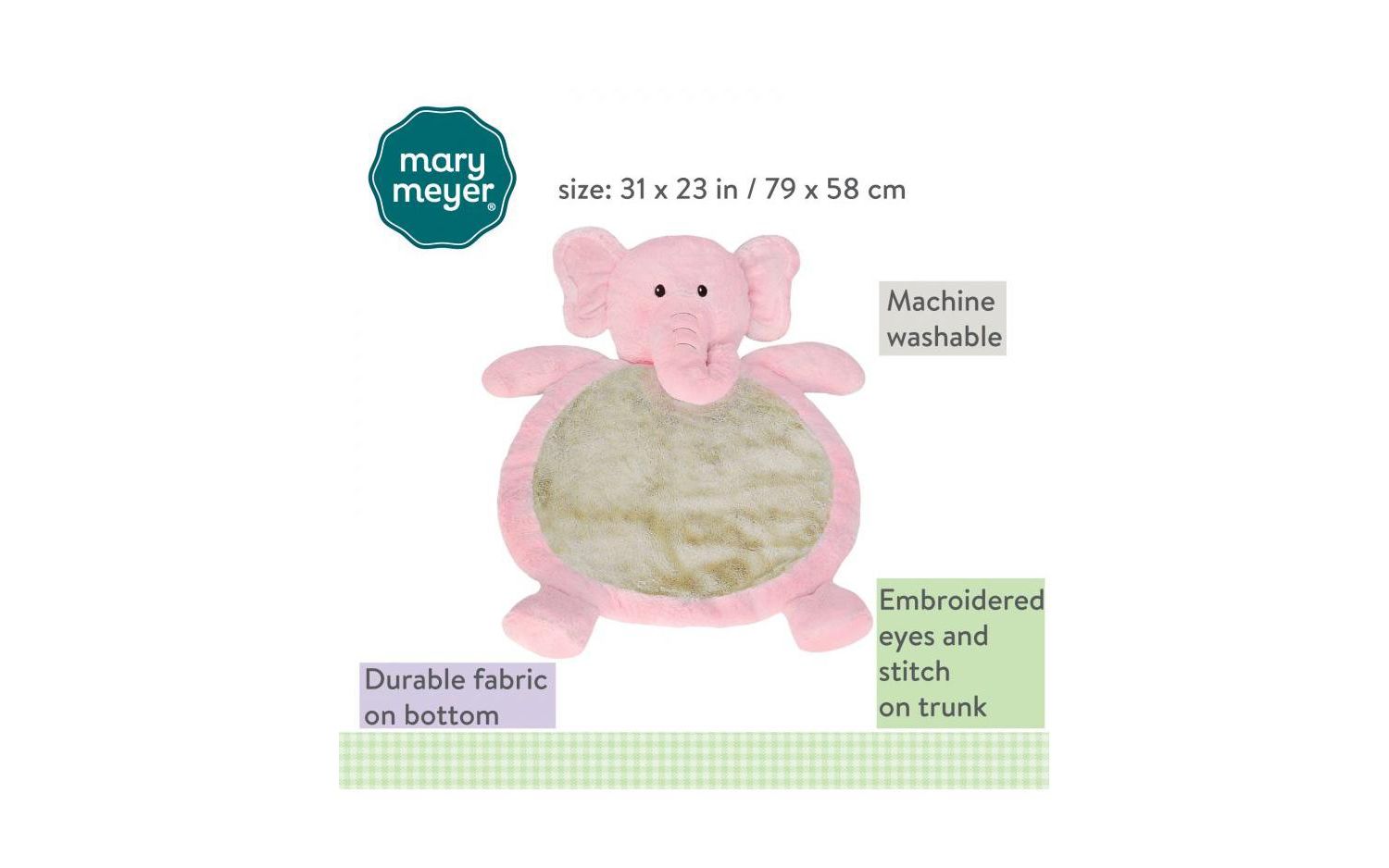 Best ever Ultra Soft Baby Mat, Pink Elephant