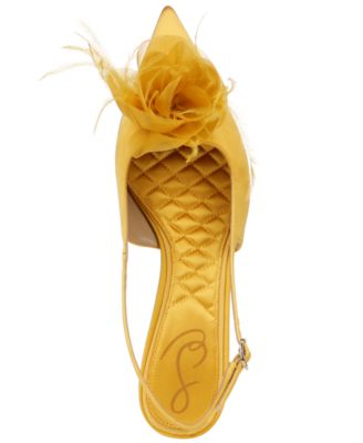 Women's Faye Embellished Feather Slingback Kitten-Heel Pumps