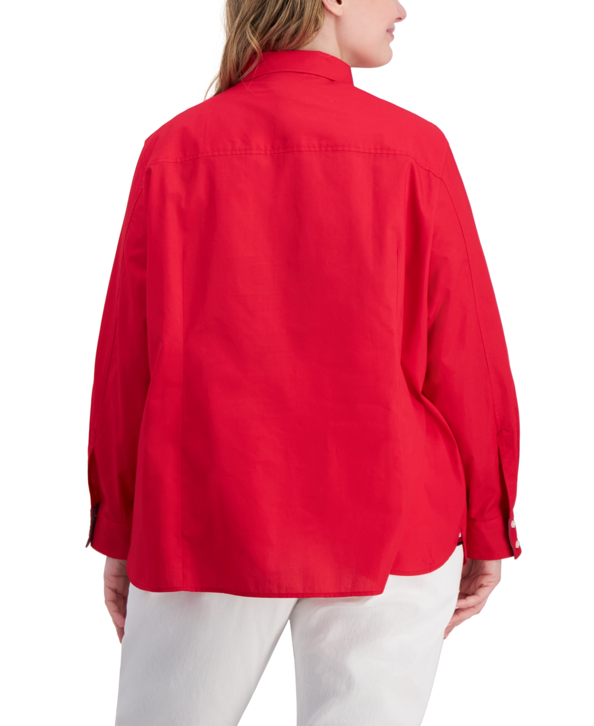 Tommy Hilfiger Plus Size Cotton Roll-Tab Shirt