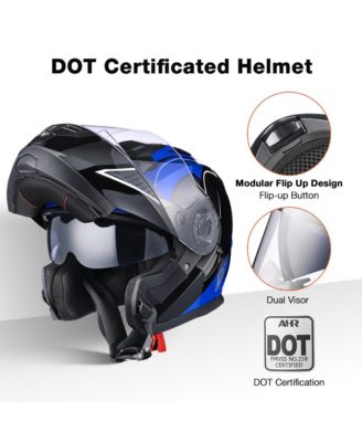 RUN-M3 Modular Flip Up Helmet Full Face Dual Visor DOT Motorcycle Bike S