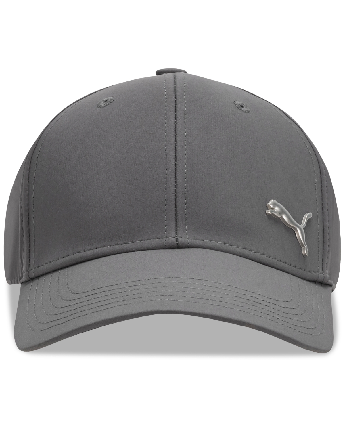 Shop Puma Men's Alloy Solid Color Cat Logo Stretch Fit Cap In Gray,quiet Shade