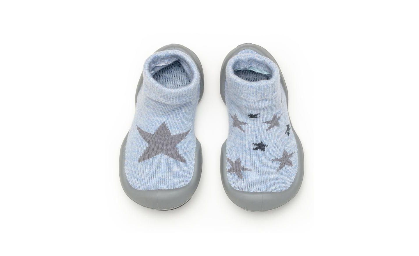 Обувь Komuello Boy First Walk Sock Shoes Twinkle Twinkle - Heather Blue для девочек-малышей, цвет: Синий — фото 1