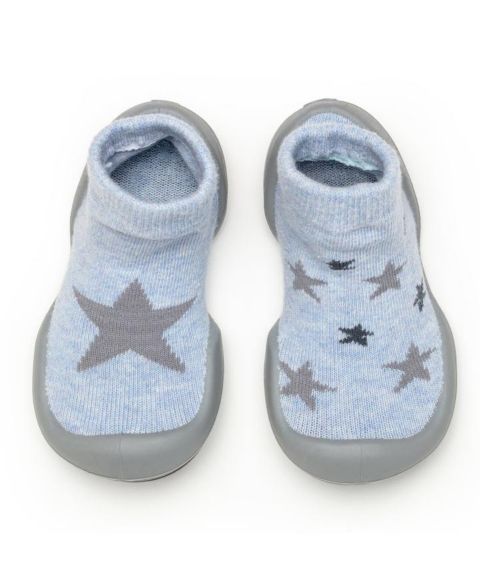 Обувь Komuello Boy First Walk Sock Shoes Twinkle Twinkle - Heather Blue для девочек-малышей, цвет: Синий