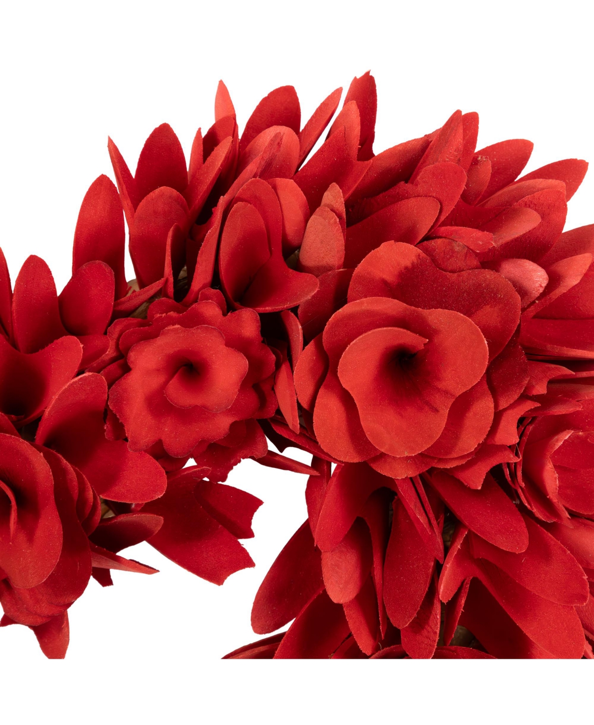 Northlight Wooden Rose Artificial Valentine's Day Floral Wreath, 15" In Red