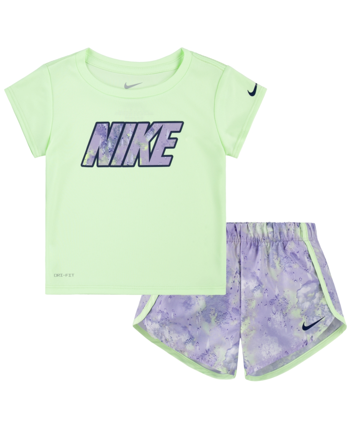Nike Kids' Toddler Girls Dri-fit Short Sleeve T-shirt And Shorts Set In  Barely Grape
