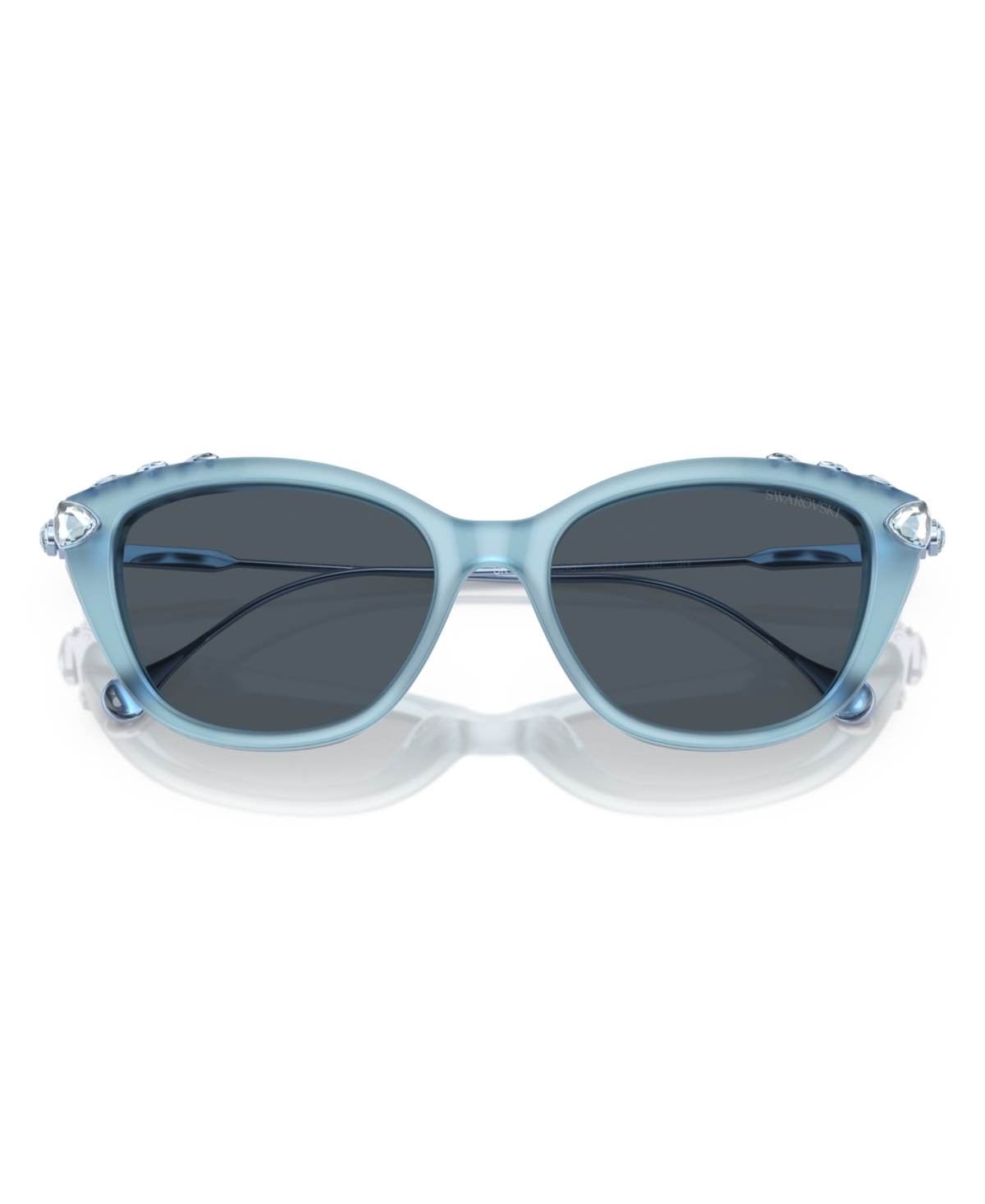Swarovski Crystal-embellished Cat-eye Frame Sunglasses In Opal Light Blue