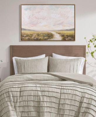 Peaceful River Hand Embellished Framed Canvas Abstract Landscape Wall Art