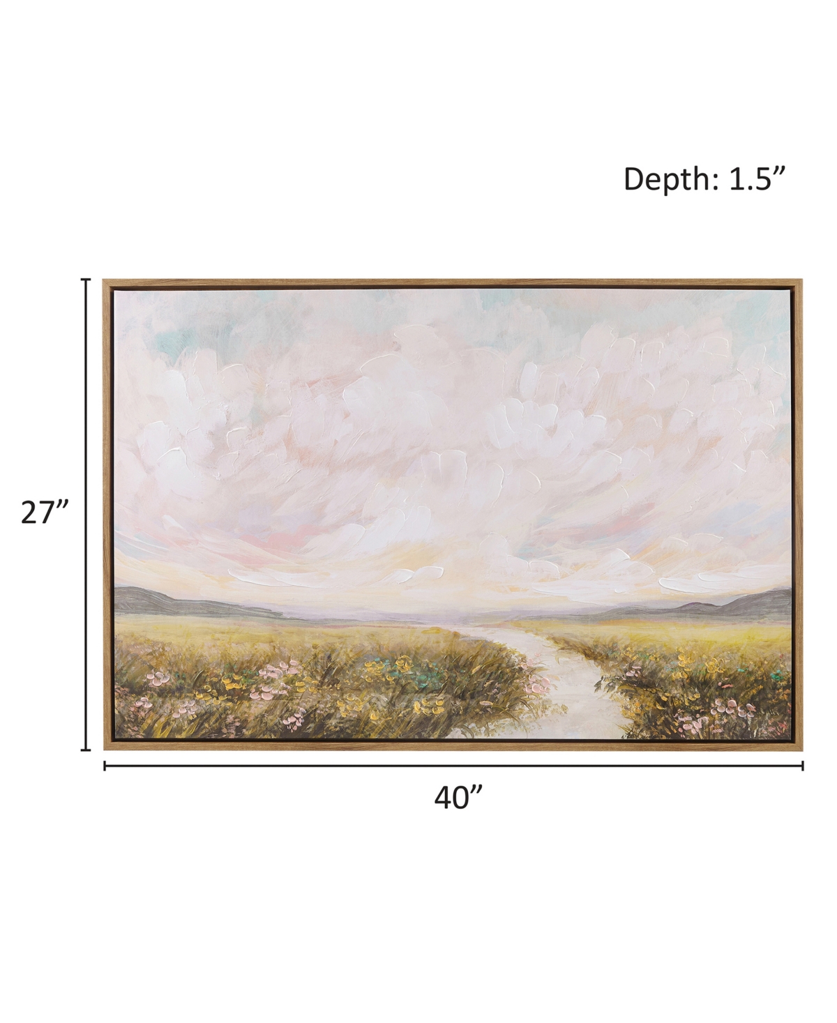 Madison Park Peaceful River Hand Embellished Framed Canvas Abstract Landscape Wall Art In Medium Gre