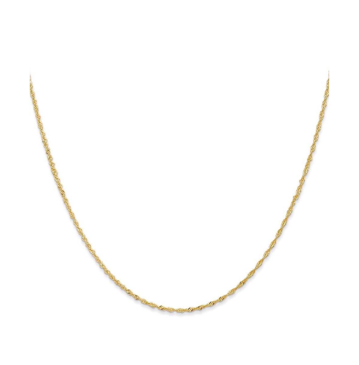 18k Yellow Gold 16" Singapore Chain Necklace - Gold