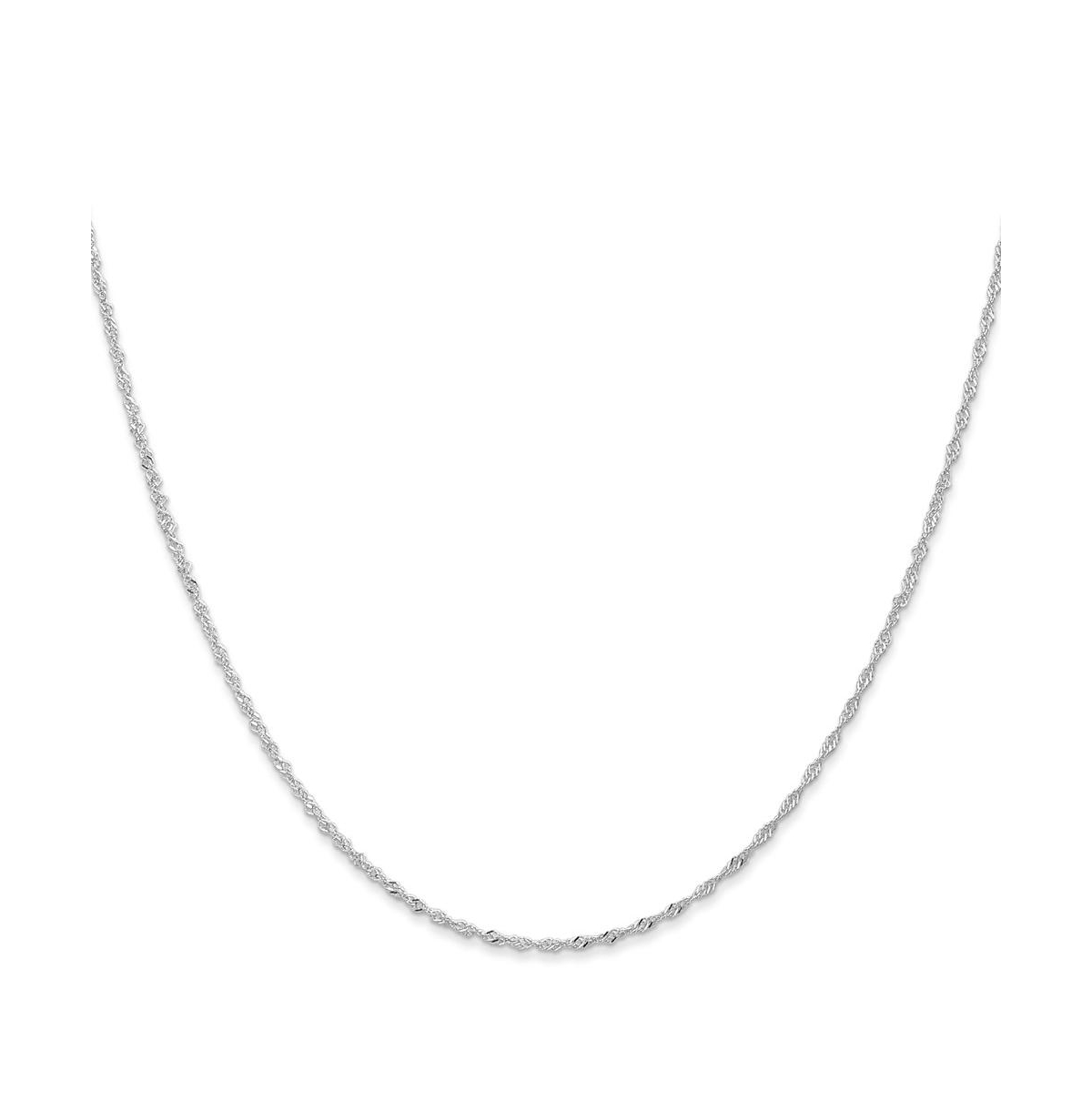 18K White Gold 18" Singapore Chain Necklace - Silver