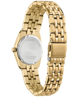 Eco-Drive Women's Corso Diamond (1/10 ct. t.w.) Gold-Tone Stainless Steel Bracelet Watch 28mm