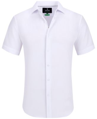 Men's Slim Fit Short Sleeve Performance Button Down Dress Shirt