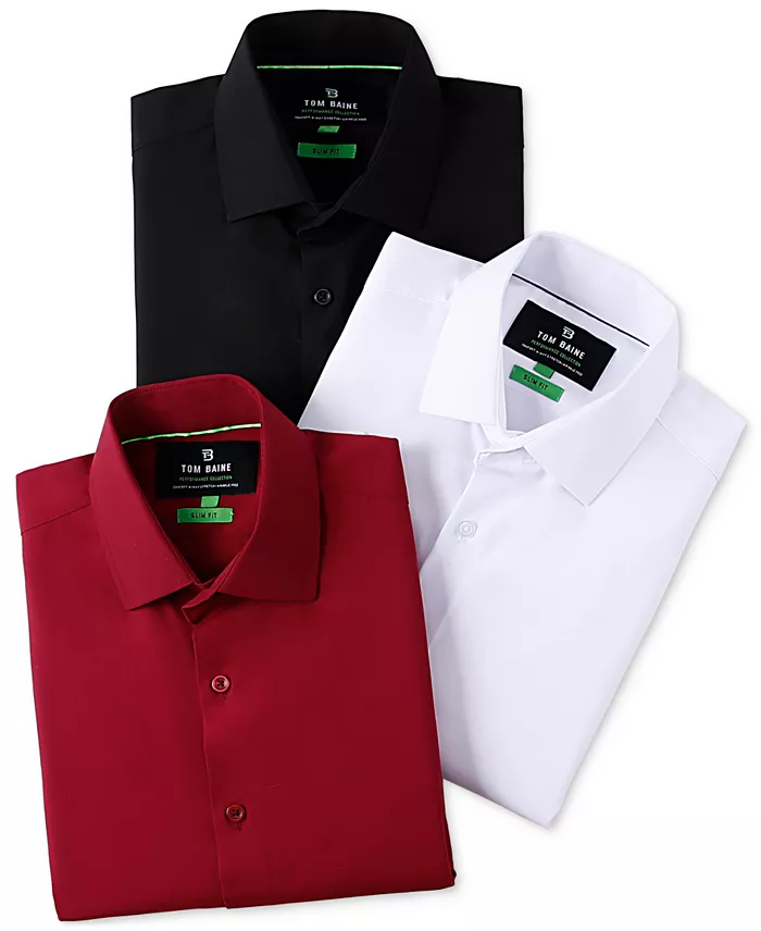 Men's Slim Fit Short Sleeve Performance Button Down Dress Shirt - thumbnail 8