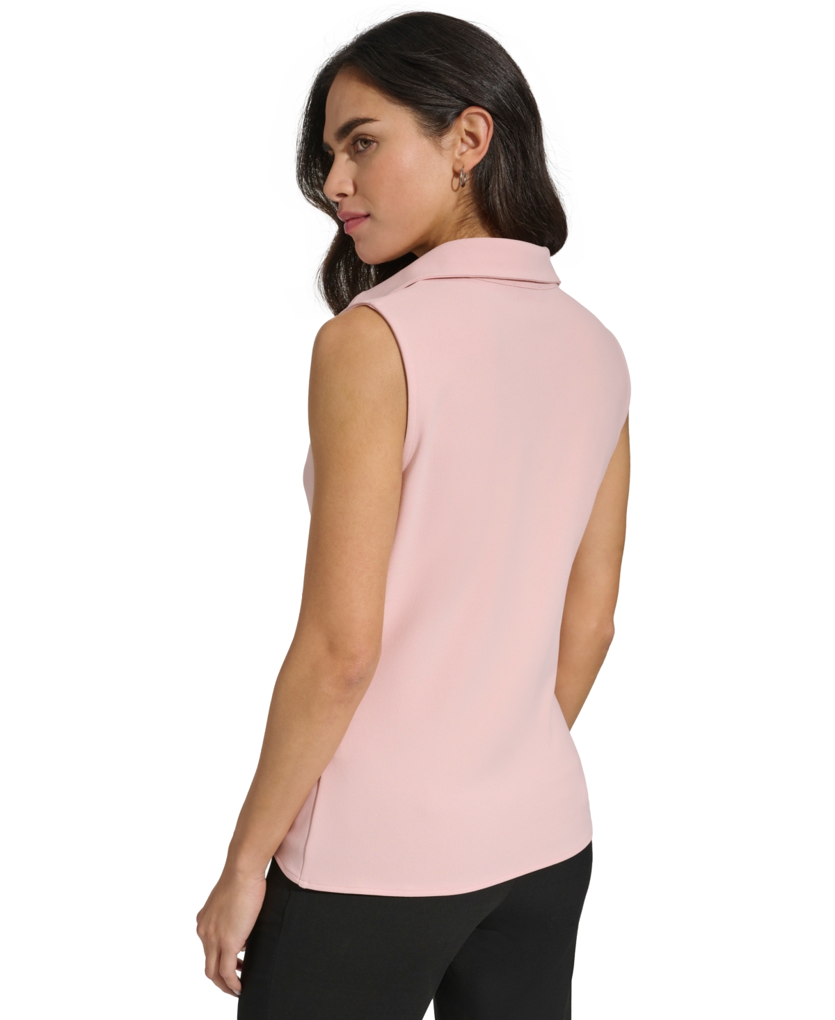 Calvin Klein Women's Collared Twist-Front Sleeveless Top