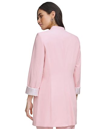 Calvin Klein Women's Open Front Blazer Yellow Size 16W