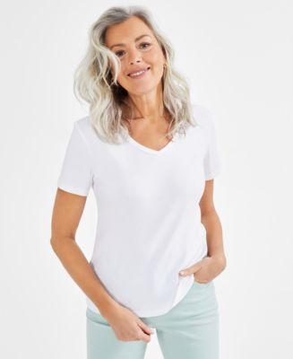 売れ筋商品|||スタイルアンドコー カットソー トップス レディース Women's Short-Sleeve Cotton Henley Top, PXS - 4X, Created for Macy's Faded Sage Style & Co Women's Short-sleeve Cotton Henley Top, Created