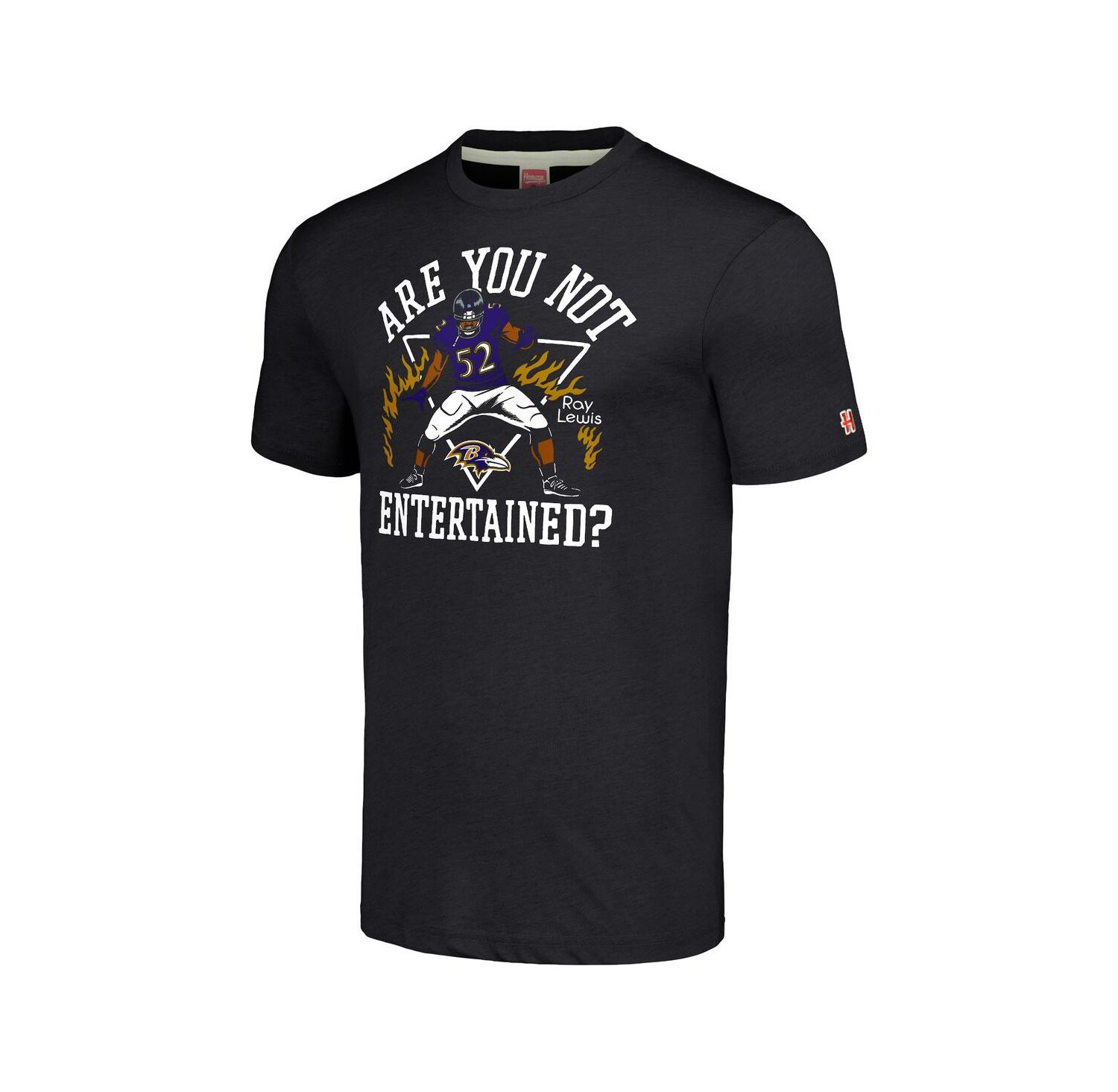 Men's Ray Lewis Charcoal Baltimore Ravens Retired Player Caricature Tri-Blend T-shirt