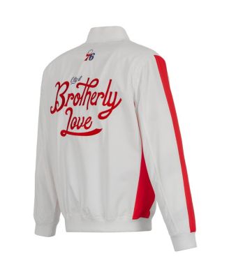 Men's White Philadelphia 76ers 2022/23 City Edition Full-Zip Nylon Bomber Jacket