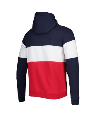 Men's Red New England Patriots Colorblock Current Pullover Hoodie