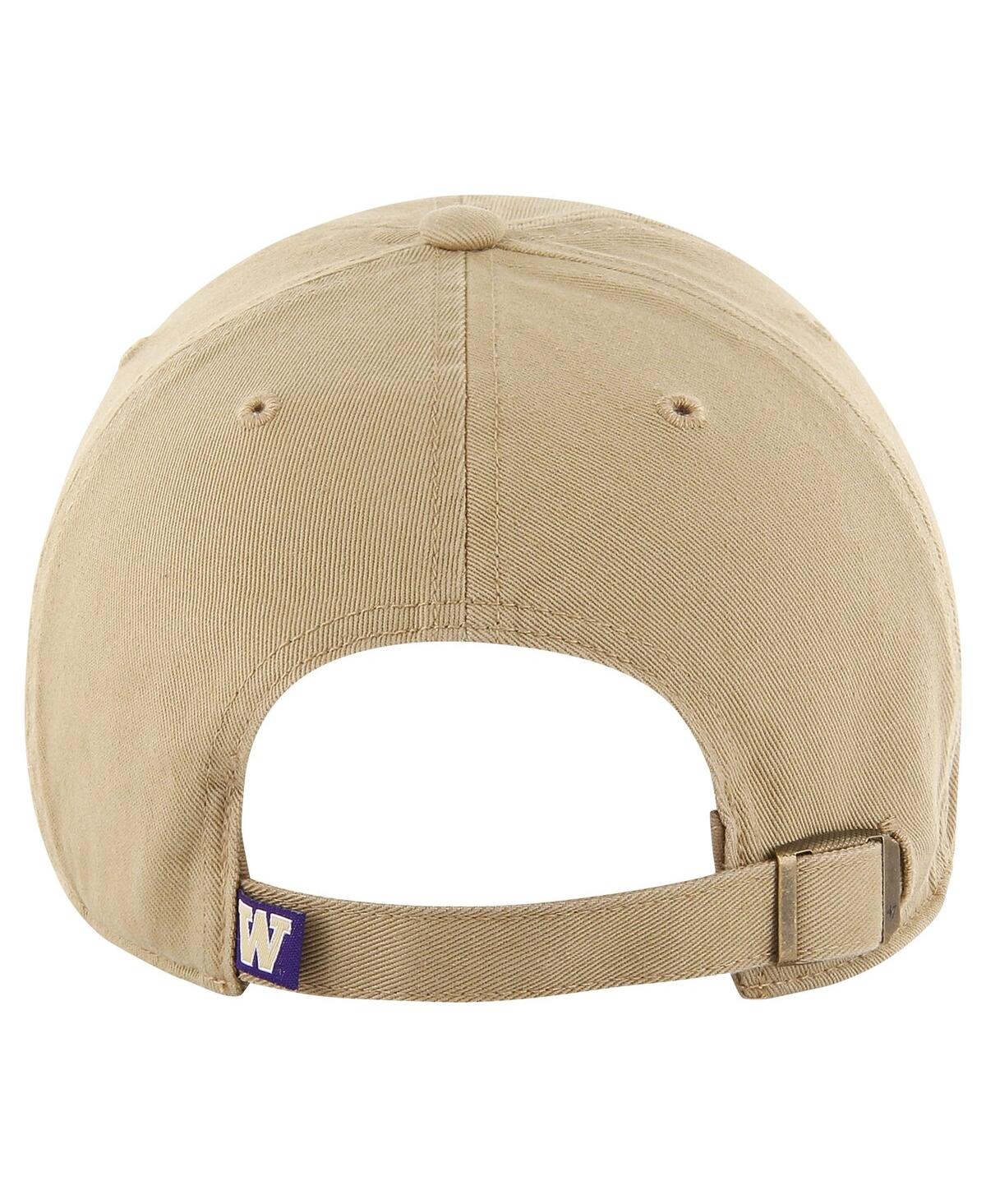 47 BRAND MEN'S '47 BRAND KHAKI DISTRESSED WASHINGTON HUSKIES VINTAGE-LIKE CLEAN UP ADJUSTABLE HAT