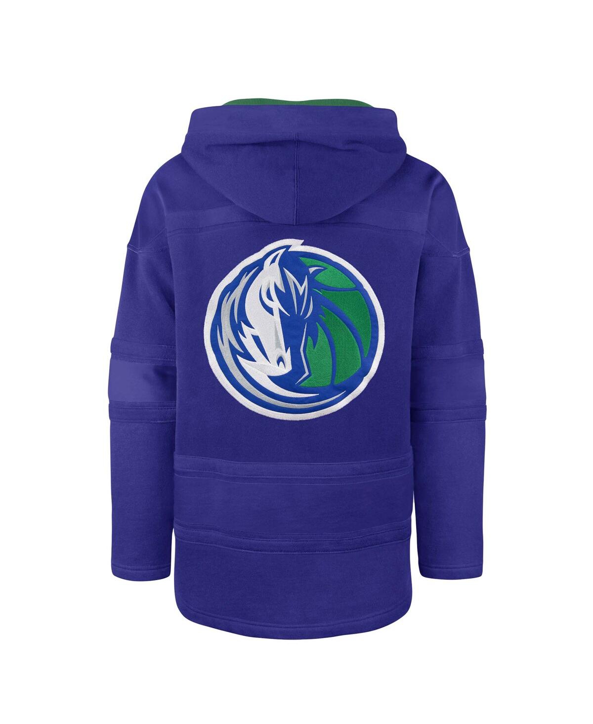 Men's '47 BrandDallas Mavericks 2022/23 Pregame Mvp Lacer Pullover Hoodie - City Edition - Blue