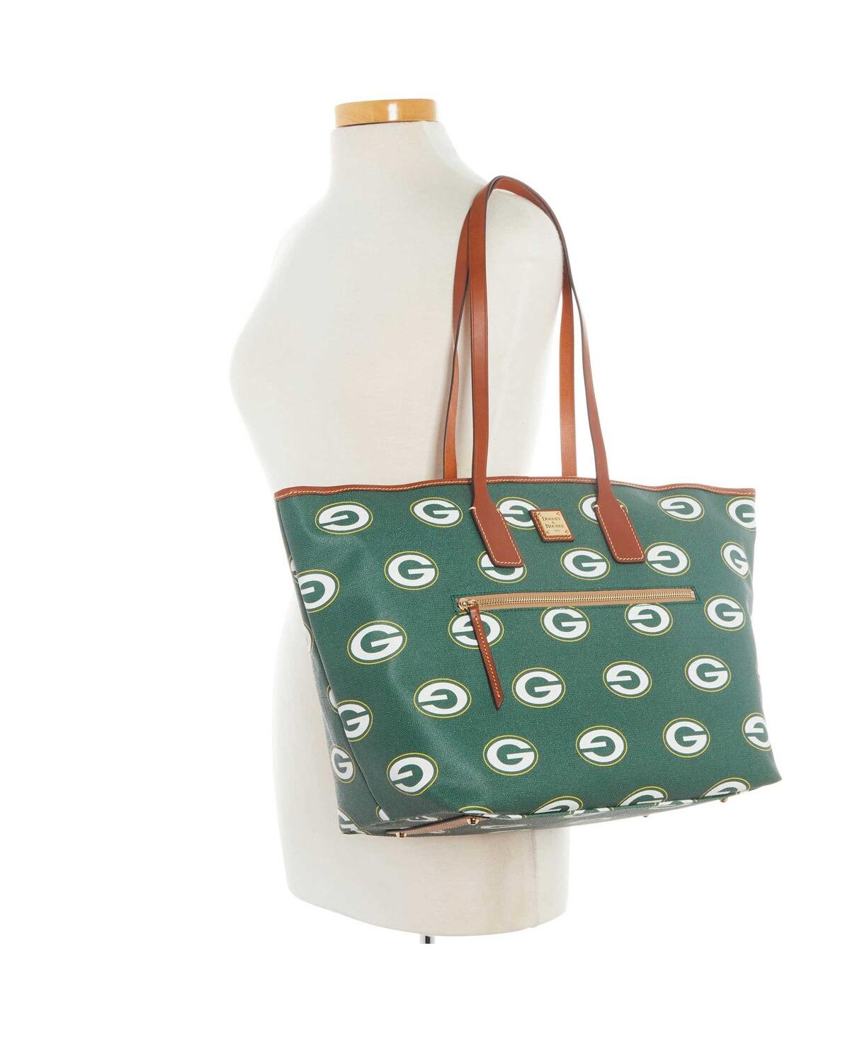 Shop Dooney & Bourke Women's  Green Bay Packers Sporty Monogram Large Zip Tote Bag