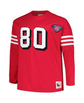 Men's Jerry Rice Scarlet San Francisco 49ers Big and Tall Cut and Sew Player Name and Number Long Sleeve T-shirt