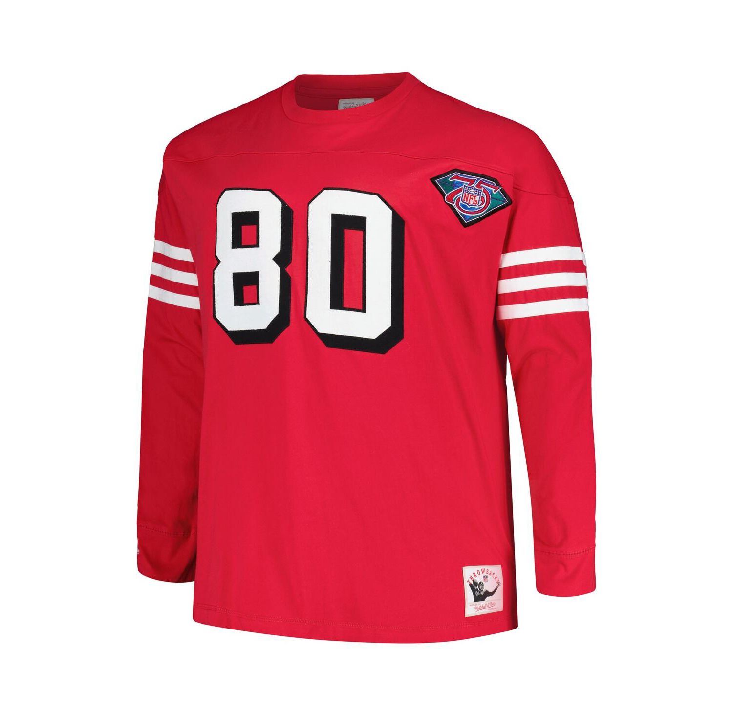 Men's Jerry Rice Scarlet San Francisco 49ers Big and Tall Cut and Sew Player Name and Number Long Sleeve T-shirt