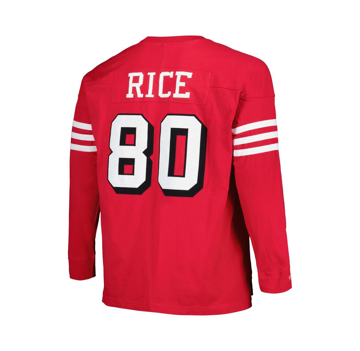 Men's Jerry Rice Scarlet San Francisco 49ers Big and Tall Cut and Sew Player Name and Number Long Sleeve T-shirt
