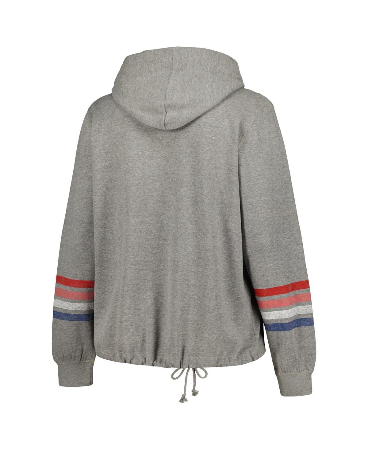 Women's '47 BrandDistressed Buffalo Bills Plus Size Upland Bennett Pullover Hoodie - Heather Gray