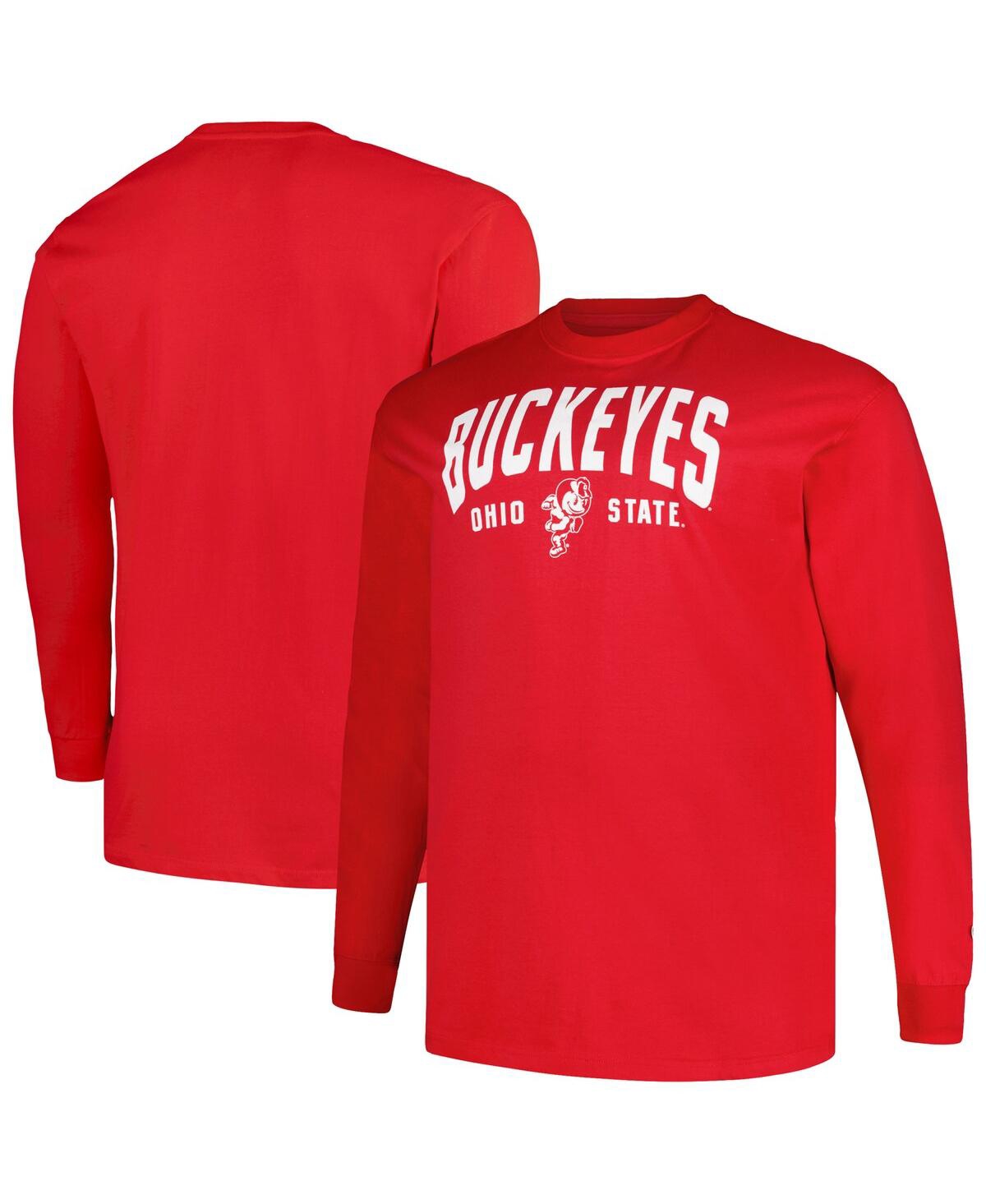 Shop Champion Men's  Scarlet Ohio State Buckeyes Big And Tall Arch Long Sleeve T-shirt