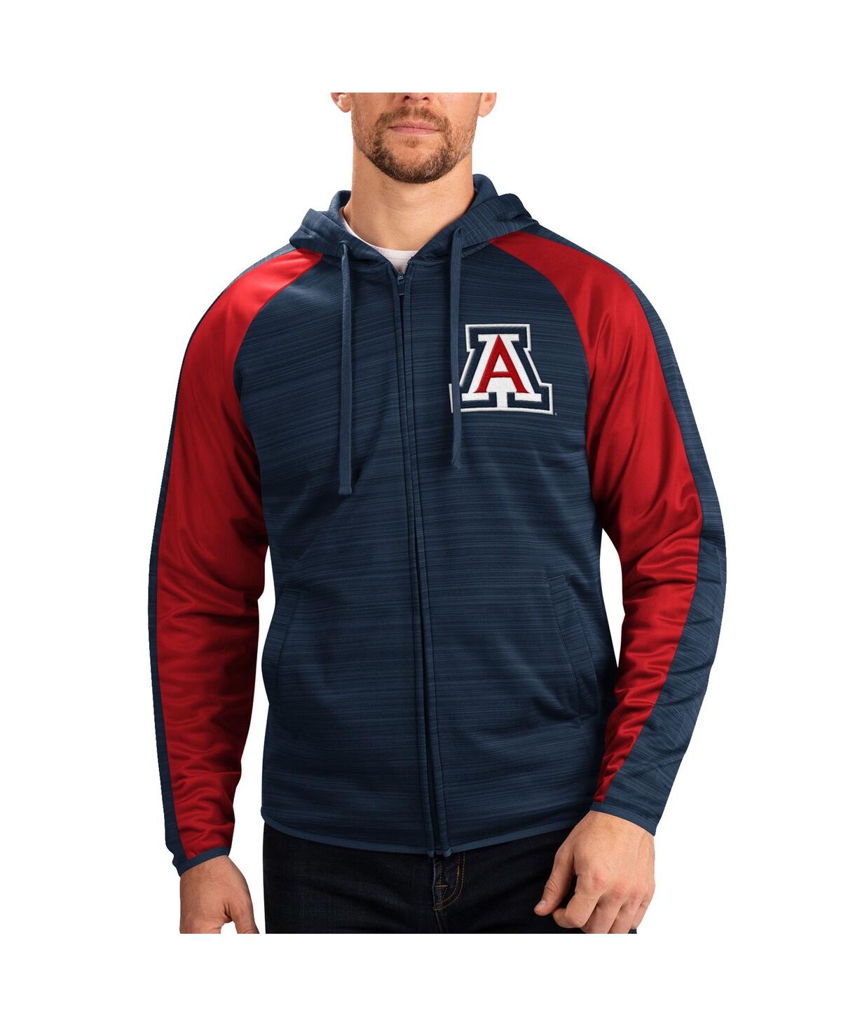 Shop G-iii Sports By Carl Banks Men's  Navy Arizona Wildcats Neutral Zone Raglan Full-zip Track Jacket Hoo