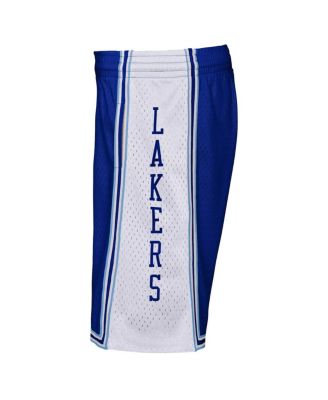 Big Boys Royal Los Angeles Lakers Hardwood Classics Swingman Shorts